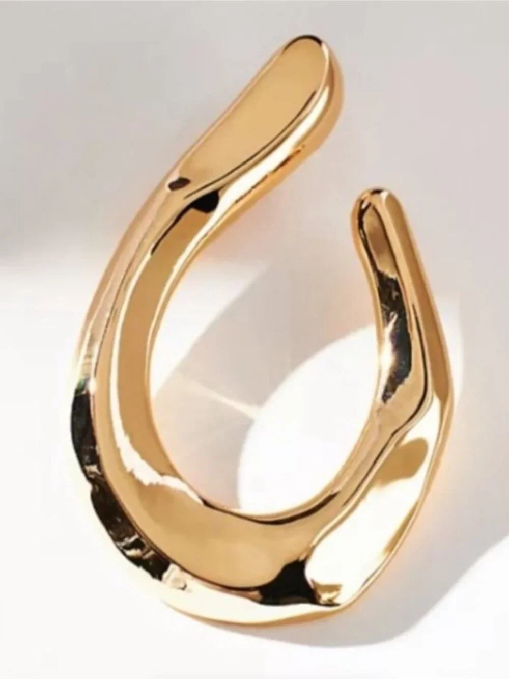 New! Gold Organic Teardrop Large Post Earrings NWOT